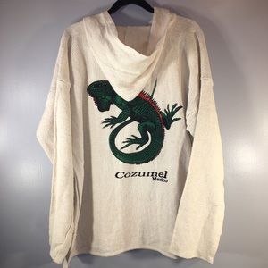 Cozumel Mexico Iguana Pullover Hoodie Size XL
